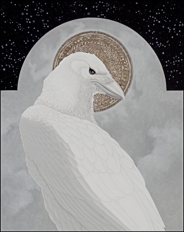 Icon with Raven, 10" x 8", Oil and Silver on Panel, 2009